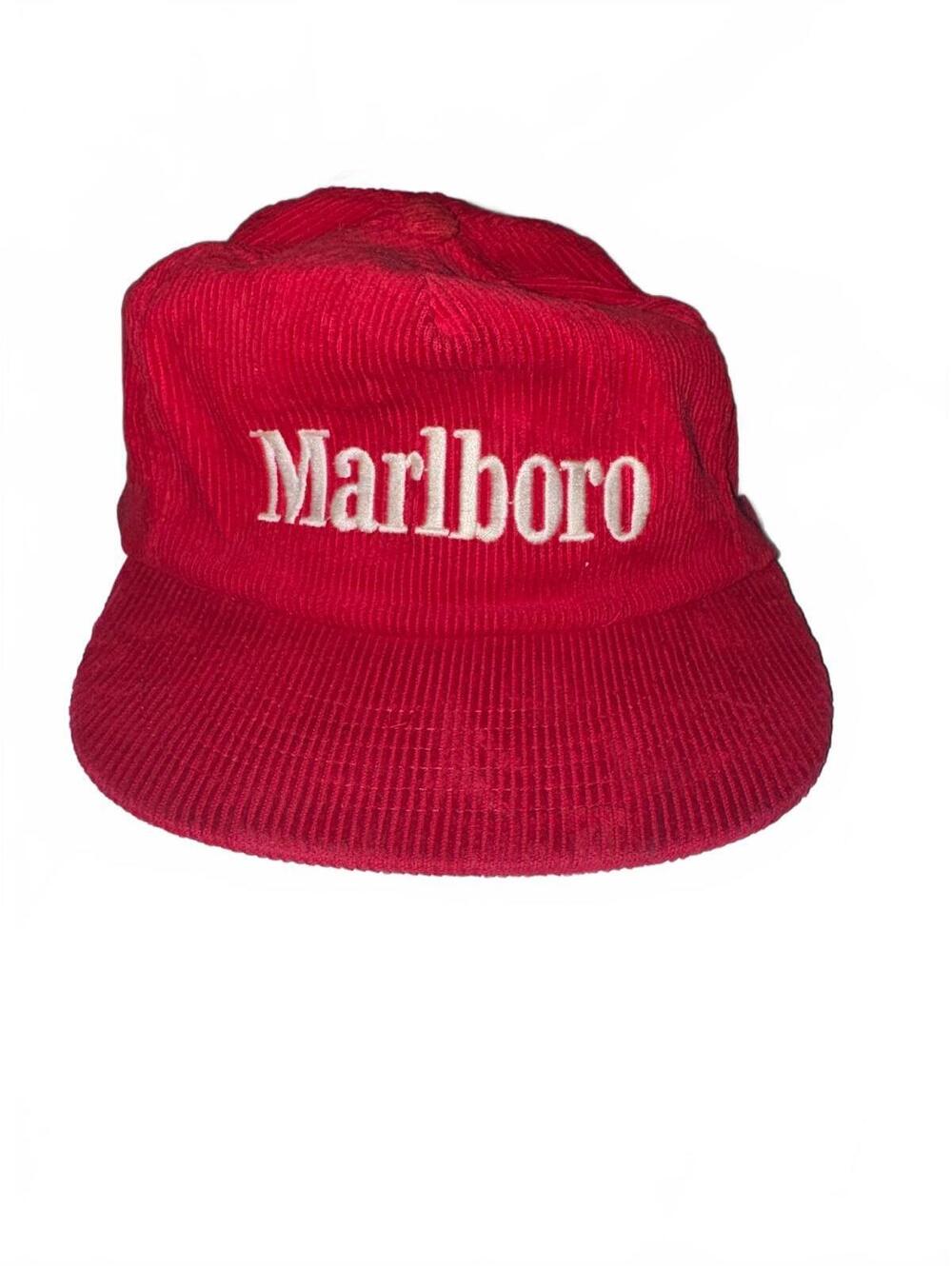 Vintage Collectable 80s/90s Marlboro Red Corduroy Snapback Hat